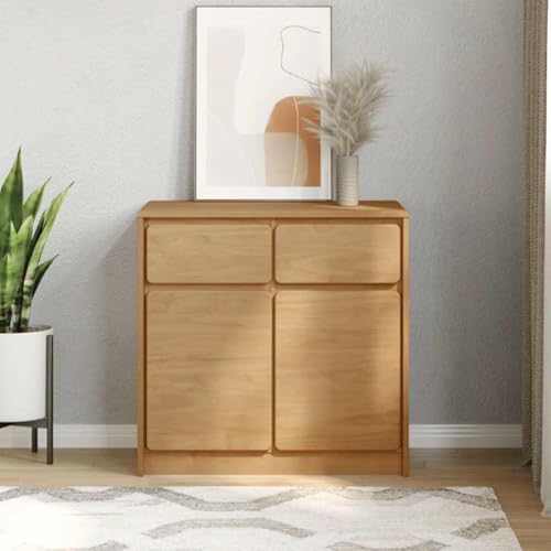 Qnhdfrt Sideboard Schrank aus Kiefernholz Eiche-Optik 80x43x75,5 cm mit 2 Schubladen und 2 Türen für Wohnzimmer Flur Landhausstil Qnhdfrt Sideboard Schrank aus Kiefernholz Eiche-Optik 80x43x75,5 cm mit 2 Schubladen und 2 Türen für Wohnzimmer Flur Landhausstil von Qnhdfrt
