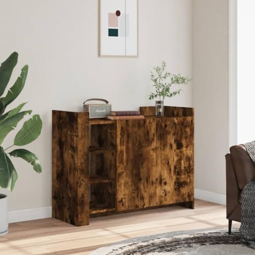 Qnhdfrt Sideboard Schrank in Räuchereiche 100x35x75 cm aus Holzwerkstoff mit Viel Stauraum Klassisches Design für Wohnzimmer Küche Flur und Esszimmer Qnhdfrt Sideboard Schrank in Räuchereiche 100x35x75 cm aus Holzwerkstoff mit Viel Stauraum Klassisches Design für Wohnzimmer Küche Flur und Esszimmer von Qnhdfrt
