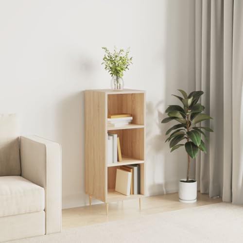 Qnhdfrt Sideboard Schrank in Sonoma-Eiche aus Holzwerkstoff und Metall 34,5x32,5x90 cm mit Zeitlosem Design Großem Stauraum für Wohnzimmer Küche Flur Büro Qnhdfrt Sideboard Schrank in Sonoma-Eiche aus Holzwerkstoff und Metall 34,5x32,5x90 cm mit Zeitlosem Design Großem Stauraum für Wohnzimmer Küche Flur Büro von Qnhdfrt