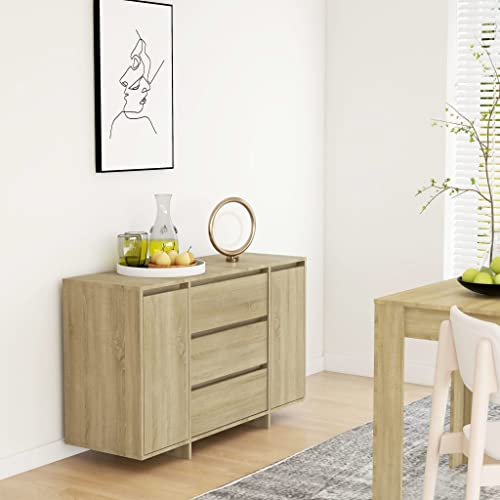 Qnhdfrt Sideboard Schrank mit 3 Schubladen 2 Türen Sonoma-Eiche Holzwerkstoff 120x41x75 cm Modernes Design Stauraum für Wohnzimmer Küche Flur Qnhdfrt Sideboard Schrank mit 3 Schubladen 2 Türen Sonoma-Eiche Holzwerkstoff 120x41x75 cm Modernes Design Stauraum für Wohnzimmer Küche Flur von Qnhdfrt