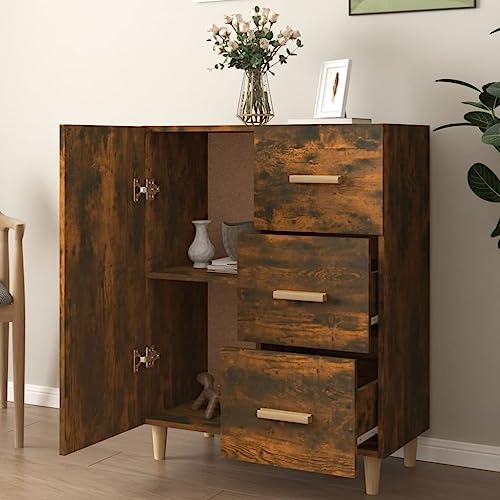 Qnhdfrt Sideboard Schrank mit 3 Schubladen Räuchereiche Holzwerkstoff 69,5x34x90 cm Stabile Oberplatte für Wohnzimmer Küche Flur Esszimmer Landhausstil Qnhdfrt Sideboard Schrank mit 3 Schubladen Räuchereiche Holzwerkstoff 69,5x34x90 cm Stabile Oberplatte für Wohnzimmer Küche Flur Esszimmer Landhausstil von Qnhdfrt