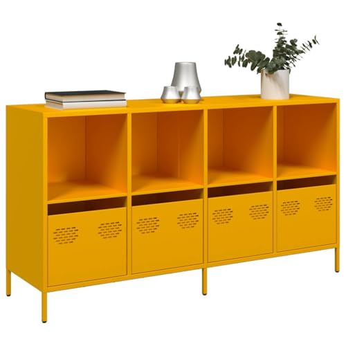 Qnhdfrt Sideboard Schubladenschrank Küchenschrank Senfgelb 135x39x73,5 cm Kaltgewalzter Stahl mit Stauraum für Wohnzimmer Küche Flur Qnhdfrt Sideboard Schubladenschrank Küchenschrank Senfgelb 135x39x73,5 cm Kaltgewalzter Stahl mit Stauraum für Wohnzimmer Küche Flur von Qnhdfrt