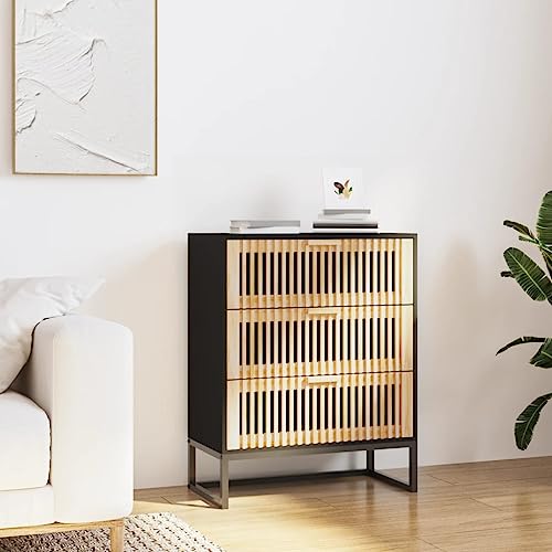 Qnhdfrt Sideboard Schwarz 60x30x75 cm aus Holzwerkstoff mit Schubladen und Eisenfüßen für Wohnzimmer oder Eingangsbereich Qnhdfrt Sideboard Schwarz 60x30x75 cm aus Holzwerkstoff mit Schubladen und Eisenfüßen für Wohnzimmer oder Eingangsbereich von Qnhdfrt