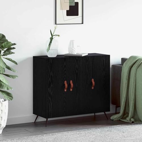 Qnhdfrt Sideboard Schwarz 90 x 34 x 80 cm Holzwerkstoff Modernes Design mit 3 Türen Geräumige Aufbewahrung Robust und Langlebig für Wohnzimmer Esszimmer Flur Qnhdfrt Sideboard Schwarz 90 x 34 x 80 cm Holzwerkstoff Modernes Design mit 3 Türen Geräumige Aufbewahrung Robust und Langlebig für Wohnzimmer Esszimmer Flur von Qnhdfrt