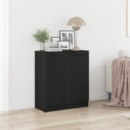 Qnhdfrt Sideboard Schwarz Eiche 60x30x70 cm aus Holzwerkstoff mit 2 Türen und Regalen – Modernes Aufbewahrungsmöbel für Esszimmer und Wohnzimmer Qnhdfrt Sideboard Schwarz Eiche 60x30x70 cm aus Holzwerkstoff mit 2 Türen und Regalen – Modernes Aufbewahrungsmöbel für Esszimmer und Wohnzimmer von Qnhdfrt