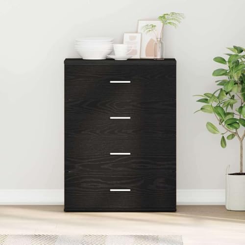 Qnhdfrt Sideboard Schwarz Eiche Modernes Design Holzwerkstoff 60 x 39 x 80 cm mit Schubladen Stauraum für Wohnzimmer Esszimmer Qnhdfrt Sideboard Schwarz Eiche Modernes Design Holzwerkstoff 60 x 39 x 80 cm mit Schubladen Stauraum für Wohnzimmer Esszimmer von Qnhdfrt