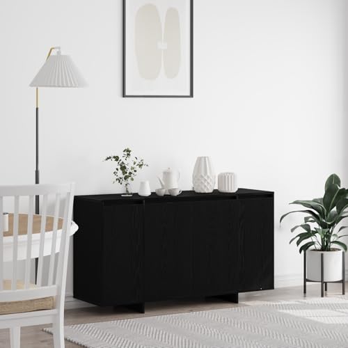 Qnhdfrt Sideboard Schwarz Eichenholz 135x41x75cm Rechteckig Modernes Design mit 3 Türen Großer Stauraum für Esszimmer Wohnzimmer Küche Qnhdfrt Sideboard Schwarz Eichenholz 135x41x75cm Rechteckig Modernes Design mit 3 Türen Großer Stauraum für Esszimmer Wohnzimmer Küche von Qnhdfrt