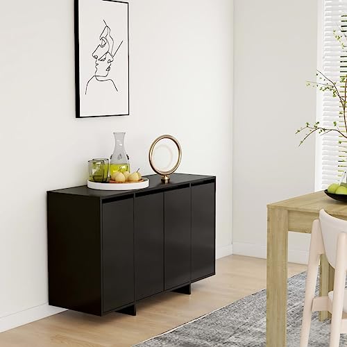 Qnhdfrt Sideboard Schwarz Holzwerkstoff 120x41x75 cm Modern 4 Türen Stauraum für Wohnzimmer Küche Flur Qnhdfrt Sideboard Schwarz Holzwerkstoff 120x41x75 cm Modern 4 Türen Stauraum für Wohnzimmer Küche Flur von Qnhdfrt