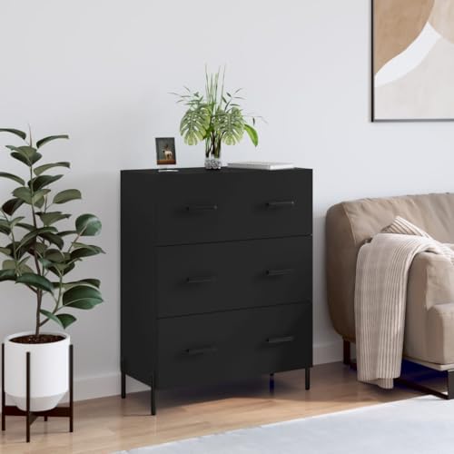 Qnhdfrt Sideboard Schwarz Holzwerkstoff 69,5x34x90 cm mit 3 Schubladen Metallfüßen für Wohnzimmer Küche Flur Zeitloses Design robuste Aufbewahrung Qnhdfrt Sideboard Schwarz Holzwerkstoff 69,5x34x90 cm mit 3 Schubladen Metallfüßen für Wohnzimmer Küche Flur Zeitloses Design robuste Aufbewahrung von Qnhdfrt