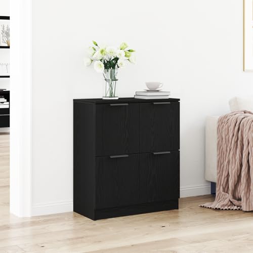Qnhdfrt Sideboard Schwarz Holzwerkstoff 75x40x82 cm mit 4 Türen Modernes Design für Esszimmer und Wohnzimmer als Buffetschrank oder Aufbewahrungsmöbel Qnhdfrt Sideboard Schwarz Holzwerkstoff 75x40x82 cm mit 4 Türen Modernes Design für Esszimmer und Wohnzimmer als Buffetschrank oder Aufbewahrungsmöbel von Qnhdfrt