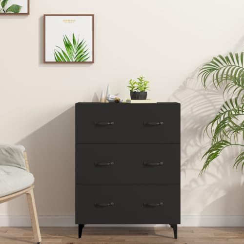 Qnhdfrt Sideboard Schwarz Holzwerkstoff Beistellschrank Kommode mit Schubladen 69,5x34x90 cm Stauraum für Wohnzimmer Küche Flur Modernes Design Qnhdfrt Sideboard Schwarz Holzwerkstoff Beistellschrank Kommode mit Schubladen 69,5x34x90 cm Stauraum für Wohnzimmer Küche Flur Modernes Design von Qnhdfrt