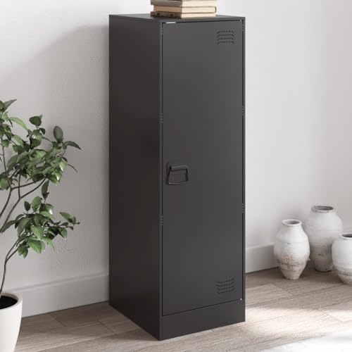 Qnhdfrt Sideboard Schwarz Stahl 107 cm Höhe Modernes Design mit 3 Fächern und 1 Tür Robustes Aufbewahrungsmöbel für Wohnzimmer Flur oder Büro Qnhdfrt Sideboard Schwarz Stahl 107 cm Höhe Modernes Design mit 3 Fächern und 1 Tür Robustes Aufbewahrungsmöbel für Wohnzimmer Flur oder Büro von Qnhdfrt
