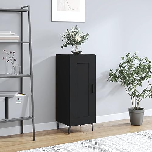Qnhdfrt Sideboard Schwarz aus Holzwerkstoff und Metall 34,5x34x90 cm Modernes Design mit 3 Fächern Metallbeinen und Tür für Stauraum in Wohnzimmer Flur Küche oder Büro Qnhdfrt Sideboard Schwarz aus Holzwerkstoff und Metall 34,5x34x90 cm Modernes Design mit 3 Fächern Metallbeinen und Tür für Stauraum in Wohnzimmer Flur Küche oder Büro von Qnhdfrt