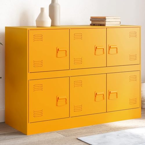 Qnhdfrt Sideboard Senfgelb 99x39x73 cm aus kaltgewalztem Stahl mit 6 Türen Robustes Design Praktischer Stauraum für Wohnzimmer Küche Flur Qnhdfrt Sideboard Senfgelb 99x39x73 cm aus kaltgewalztem Stahl mit 6 Türen Robustes Design Praktischer Stauraum für Wohnzimmer Küche Flur von Qnhdfrt