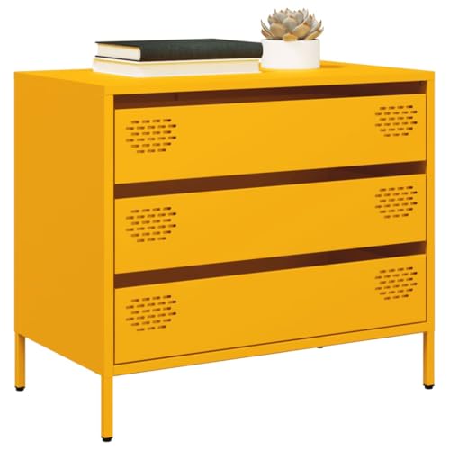 Qnhdfrt Sideboard Senfgelb Kaltgewalzter Stahl mit 3 Schubladen 68x39x58,5 cm Robust Stabil Vielseitig für Wohnzimmer Küche Flur Büro Qnhdfrt Sideboard Senfgelb Kaltgewalzter Stahl mit 3 Schubladen 68x39x58,5 cm Robust Stabil Vielseitig für Wohnzimmer Küche Flur Büro von Qnhdfrt