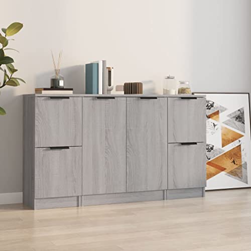 Qnhdfrt Sideboard Set Grau Sonoma Holzwerkstoff 3 STK. Minimalistisches Design Robust mit Stauraum für Wohnzimmer Küche Flur Qnhdfrt Sideboard Set Grau Sonoma Holzwerkstoff 3 STK. Minimalistisches Design Robust mit Stauraum für Wohnzimmer Küche Flur von Qnhdfrt