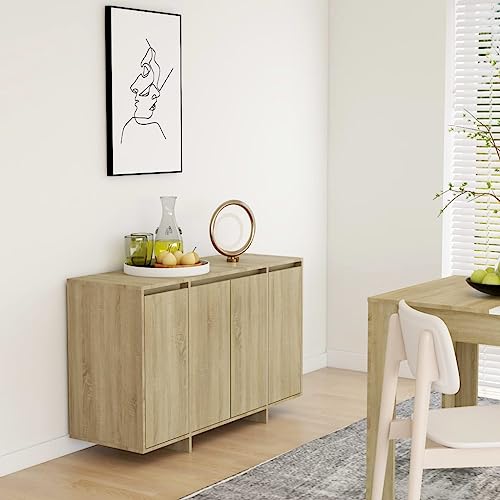 Qnhdfrt Sideboard Sonoma-Eiche 120x41x75 cm Holzwerkstoff mit 4 Türen Modernes Design für Wohnzimmer Küche Flur Stauraum Beistellschrank Qnhdfrt Sideboard Sonoma-Eiche 120x41x75 cm Holzwerkstoff mit 4 Türen Modernes Design für Wohnzimmer Küche Flur Stauraum Beistellschrank von Qnhdfrt