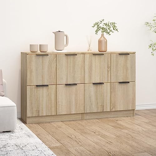 Qnhdfrt Sideboard Sonoma Eiche 60x30x70 cm Holzwerkstoff Kommode mit Stauraum für Wohnzimmer Küche Flur von Qnhdfrt