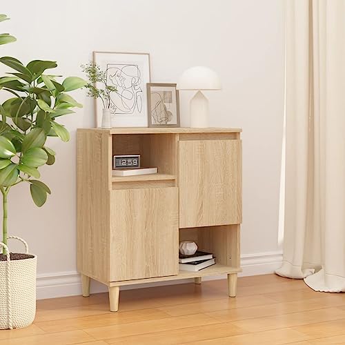 Qnhdfrt Sideboard Sonoma-Eiche 60x35x70 cm aus Holzwerkstoff mit Massivholzbeinen, 4 Fächern & 2 Türen – Stilvolles Sideboard für Wohnzimmer, Küche & Flur Qnhdfrt Sideboard Sonoma-Eiche 60x35x70 cm aus Holzwerkstoff mit Massivholzbeinen, 4 Fächern & 2 Türen – Stilvolles Sideboard für Wohnzimmer, Küche & Flur von Qnhdfrt