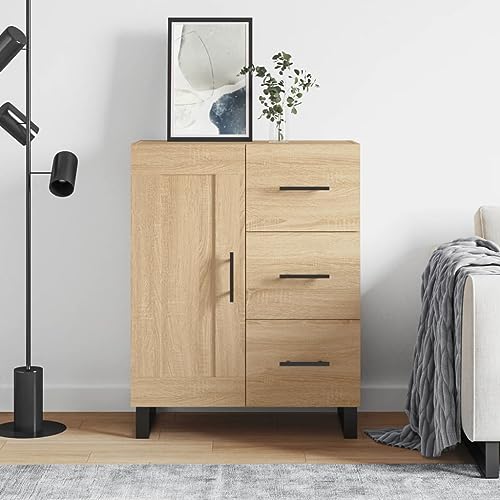 Qnhdfrt Sideboard Sonoma-Eiche 69,5x34x90 cm Holzwerkstoff mit 2 Fächern & 3 Schubladen, modernes Design mit Metallbeinen, viel Stauraum für Wohnzimmer, Küche oder Flur Qnhdfrt Sideboard Sonoma-Eiche 69,5x34x90 cm Holzwerkstoff mit 2 Fächern & 3 Schubladen, modernes Design mit Metallbeinen, viel Stauraum für Wohnzimmer, Küche oder Flur von Qnhdfrt