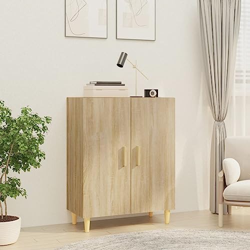 Qnhdfrt Sideboard Sonoma-Eiche 70x34x90 cm Holzwerkstoff mit 2 Türen, Stilvolles Design & Viel Stauraum für Wohnzimmer, Küche oder Flur von Qnhdfrt