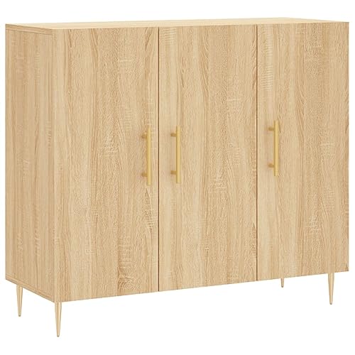 Qnhdfrt Sideboard Sonoma-Eiche 90x34x80 cm Modernes Design mit Metallbeinen und viel Stauraum für Wohnzimmer Küche Flur Qnhdfrt Sideboard Sonoma-Eiche 90x34x80 cm Modernes Design mit Metallbeinen und viel Stauraum für Wohnzimmer Küche Flur von Qnhdfrt