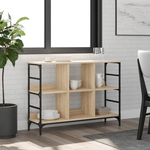 Qnhdfrt Sideboard Sonoma-Eiche Holzwerkstoff 102x32x73,5 cm mit verstellbaren Beinen & großer Stauraum Qnhdfrt Sideboard Sonoma-Eiche Holzwerkstoff 102x32x73,5 cm mit verstellbaren Beinen & großer Stauraum von Qnhdfrt