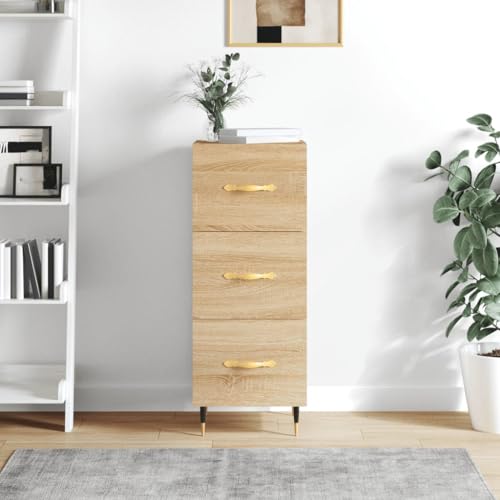 Qnhdfrt Sideboard Sonoma-Eiche Holzwerkstoff Metallbeine 34,5x34x90 cm mit 3 Schubladen Stauraum Beistellschrank für Wohnzimmer Küche Flur Qnhdfrt Sideboard Sonoma-Eiche Holzwerkstoff Metallbeine 34,5x34x90 cm mit 3 Schubladen Stauraum Beistellschrank für Wohnzimmer Küche Flur von Qnhdfrt