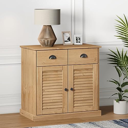 Qnhdfrt Sideboard VIGO aus Massivholz Kiefer mit Schubladen 78x40x75 cm Stilvolle Kommode für Küche Wohnzimmer und Flur von Qnhdfrt