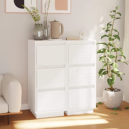 Qnhdfrt Sideboard Weiß 2 Stück Massivholz Kiefer 32x34x75 cm mit Türen Beistellschrank für Wohnzimmer Flur Modernes Design Robust und Langlebig Qnhdfrt Sideboard Weiß 2 Stück Massivholz Kiefer 32x34x75 cm mit Türen Beistellschrank für Wohnzimmer Flur Modernes Design Robust und Langlebig von Qnhdfrt