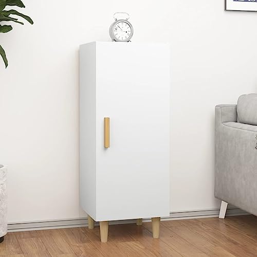 Qnhdfrt Sideboard Weiß 34,5x34x90 cm Holzwerkstoff - Modernes Beistellschrank für Wohnzimmer & Küche mit Stauraum, Robuste Oberplatte & Landhausstil Design von Qnhdfrt
