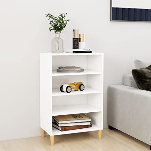 Qnhdfrt Sideboard Weiß 57x35x90 cm aus Holzwerkstoff mit Massivholz Eukalyptus Beinen, 4 Einlegeböden für Stauraum, robust und langlebig für Wohnzimmer Küche Flur Qnhdfrt Sideboard Weiß 57x35x90 cm aus Holzwerkstoff mit Massivholz Eukalyptus Beinen, 4 Einlegeböden für Stauraum, robust und langlebig für Wohnzimmer Küche Flur von Qnhdfrt