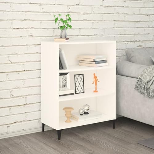 Qnhdfrt Sideboard Weiß 69,5x32,5x90 cm Holzwerkstoff Modernes Design mit 3 Ablagen für Wohnzimmer, Küche oder Flur von Qnhdfrt
