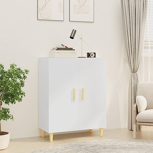 Qnhdfrt Sideboard Weiß 70x34x90 cm Holzwerkstoff – Modernes Design mit 2 Türen & Stauraum für Wohnzimmer, Küche oder Flur von Qnhdfrt
