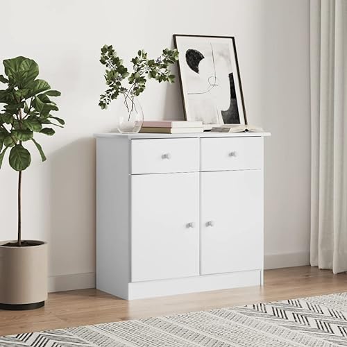 Qnhdfrt Sideboard Weiß 77x35x73 cm Massivholz Kiefer Schrank mit Schubladen und Fächern für Wohnzimmer Flur Esszimmer als praktischer Beistellschrank im Landhausstil Qnhdfrt Sideboard Weiß 77x35x73 cm Massivholz Kiefer Schrank mit Schubladen und Fächern für Wohnzimmer Flur Esszimmer als praktischer Beistellschrank im Landhausstil von Qnhdfrt