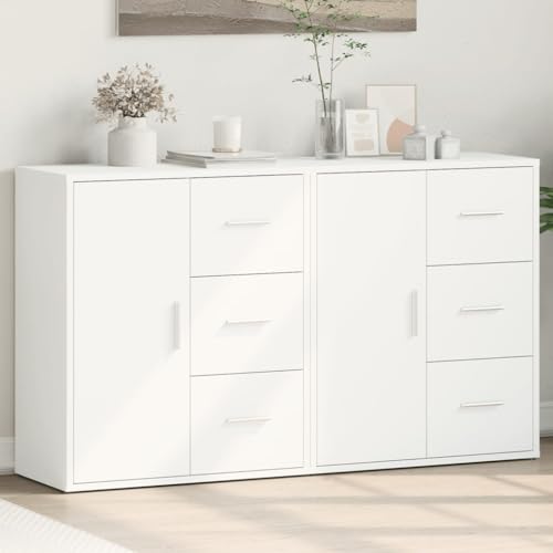 Qnhdfrt Sideboard Weiß Holzwerkstoff 2 Stück 60x31x70 cm Modernes Design mit Stauraum für Wohnzimmer Küche Flur Qnhdfrt Sideboard Weiß Holzwerkstoff 2 Stück 60x31x70 cm Modernes Design mit Stauraum für Wohnzimmer Küche Flur von Qnhdfrt