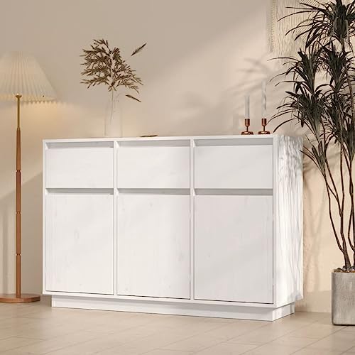 Qnhdfrt Sideboard Weiß Massivholz Kiefer 110x34x75 cm mit Schubladen und Fächern | Stabiles Möbel für Wohnzimmer Küche Flur Esszimmer Qnhdfrt Sideboard Weiß Massivholz Kiefer 110x34x75 cm mit Schubladen und Fächern | Stabiles Möbel für Wohnzimmer Küche Flur Esszimmer von Qnhdfrt