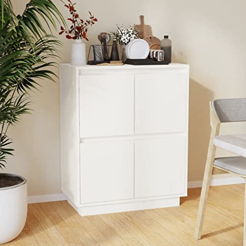 Qnhdfrt Sideboard Weiß Massivholz Kiefer 60x34x75 cm Beistellschrank mit 4 Türen für Wohnzimmer Küche Flur Robust und Langlebig Qnhdfrt Sideboard Weiß Massivholz Kiefer 60x34x75 cm Beistellschrank mit 4 Türen für Wohnzimmer Küche Flur Robust und Langlebig von Qnhdfrt