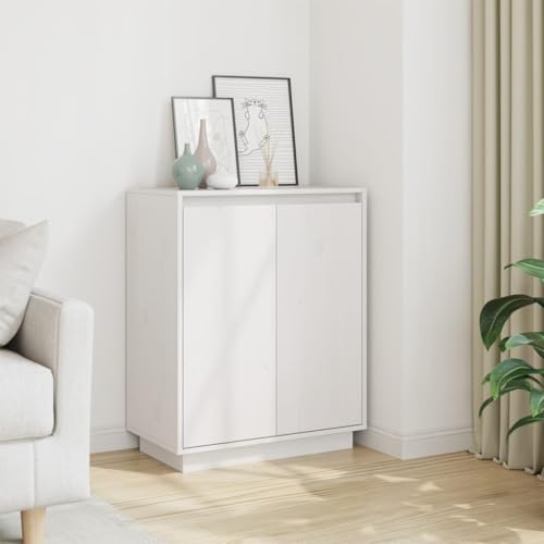 Qnhdfrt Sideboard Weiß Massivholz Kiefer 60x34x75 cm Eleganter Beistellschrank mit Türen Großer Stauraum für Wohnzimmer Flur Büro Qnhdfrt Sideboard Weiß Massivholz Kiefer 60x34x75 cm Eleganter Beistellschrank mit Türen Großer Stauraum für Wohnzimmer Flur Büro von Qnhdfrt