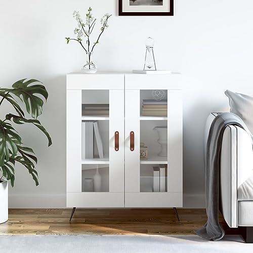 Qnhdfrt Sideboard Weiß mit Glastüren 69,5x34x90 cm Holzwerkstoff Metallfüße Klassisches Design Viel Stauraum für Wohnzimmer Flur Küche Qnhdfrt Sideboard Weiß mit Glastüren 69,5x34x90 cm Holzwerkstoff Metallfüße Klassisches Design Viel Stauraum für Wohnzimmer Flur Küche von Qnhdfrt