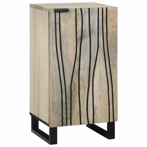 Qnhdfrt Sideboard Wohnzimmer Kommode aus Massivem Mangoholz mit Eisenbeinen - Rustikales Design in Weiß und Schwarz - Vielseitiger Aufbewahrungsschrank für Küche, Esszimmer oder Flur Qnhdfrt Sideboard Wohnzimmer Kommode aus Massivem Mangoholz mit Eisenbeinen - Rustikales Design in Weiß und Schwarz - Vielseitiger Aufbewahrungsschrank für Küche, Esszimmer oder Flur von Qnhdfrt
