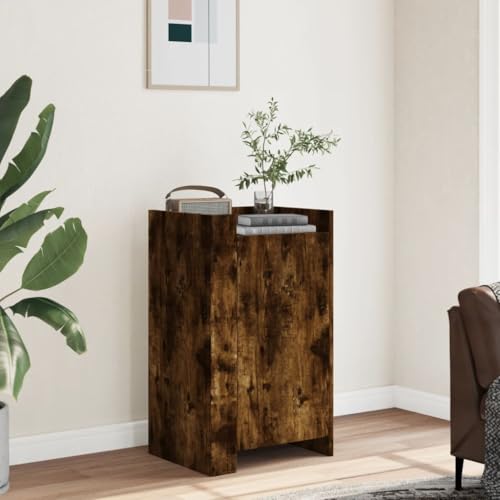 Qnhdfrt Sideboard aus Holzwerkstoff in Räuchereiche 45x35x75 cm mit viel Stauraum und zeitlosem Design für Wohnzimmer, Flur oder Küchenbereich von Qnhdfrt