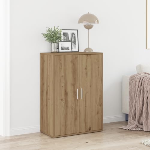 Qnhdfrt Sideboard aus Holzwerkstoff mit Eichen-Finish 60x31x84 cm Braun Matt Modernes Design großzügiger Stauraum 2 Türen für Esszimmer Wohnzimmer Flur Qnhdfrt Sideboard aus Holzwerkstoff mit Eichen-Finish 60x31x84 cm Braun Matt Modernes Design großzügiger Stauraum 2 Türen für Esszimmer Wohnzimmer Flur von Qnhdfrt