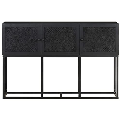 Qnhdfrt Sideboard aus Massivem Mangoholz mit Stahlrahmen 115x30x76 cm Rustikaler Industrieller Charme DREI Türen für Wohnzimmer Küche Flur Qnhdfrt Sideboard aus Massivem Mangoholz mit Stahlrahmen 115x30x76 cm Rustikaler Industrieller Charme DREI Türen für Wohnzimmer Küche Flur von Qnhdfrt