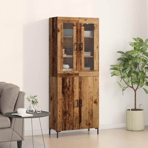 Qnhdfrt Sideboard aus Massivholz Altholz Braun Verwittert mit 4 Türen Wandregal Sicherheitsbefestigung Geräumiger Stauraum für Esszimmer Wohnzimmer Flur Qnhdfrt Sideboard aus Massivholz Altholz Braun Verwittert mit 4 Türen Wandregal Sicherheitsbefestigung Geräumiger Stauraum für Esszimmer Wohnzimmer Flur von Qnhdfrt
