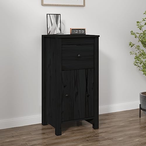 Qnhdfrt Sideboard aus Massivholz Kiefer Schwarz 40x35x80 cm mit viel Stauraum und robuster Oberfläche für Wohnzimmer Flur Küche im Landhausstil Design Qnhdfrt Sideboard aus Massivholz Kiefer Schwarz 40x35x80 cm mit viel Stauraum und robuster Oberfläche für Wohnzimmer Flur Küche im Landhausstil Design von Qnhdfrt