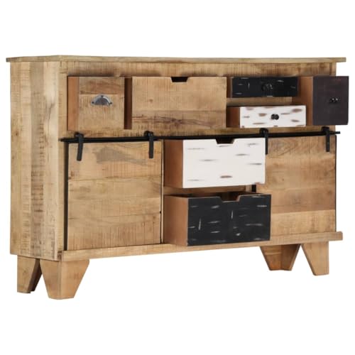 Qnhdfrt Sideboard aus Massivholz Mango 140x38x45 cm Breit mit 7 Schubladen und 2 Türen Elegant Robust für Wohnzimmer Küche Esszimmer Qnhdfrt Sideboard aus Massivholz Mango 140x38x45 cm Breit mit 7 Schubladen und 2 Türen Elegant Robust für Wohnzimmer Küche Esszimmer von Qnhdfrt