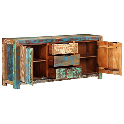 Qnhdfrt Sideboard aus Recyceltem Massivholz 175x40x75 cm Handgefertigt Einzigartiges Design mit 2 Türen und 3 Schubladen für Wohnzimmer Schlafzimmer Dekoration und Aufbewahrung Qnhdfrt Sideboard aus Recyceltem Massivholz 175x40x75 cm Handgefertigt Einzigartiges Design mit 2 Türen und 3 Schubladen für Wohnzimmer Schlafzimmer Dekoration und Aufbewahrung von Qnhdfrt