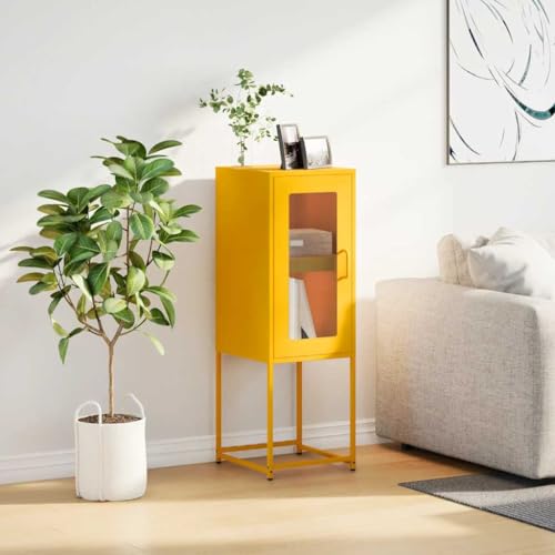 Qnhdfrt Sideboard aus kaltgewalztem Stahl Senfgelb 36x39x107 cm Stabiles Schrank Möbel mit Griffen und Metallfüßen für Küche Wohnzimmer Flur Büro Schlafzimmer Qnhdfrt Sideboard aus kaltgewalztem Stahl Senfgelb 36x39x107 cm Stabiles Schrank Möbel mit Griffen und Metallfüßen für Küche Wohnzimmer Flur Büro Schlafzimmer von Qnhdfrt