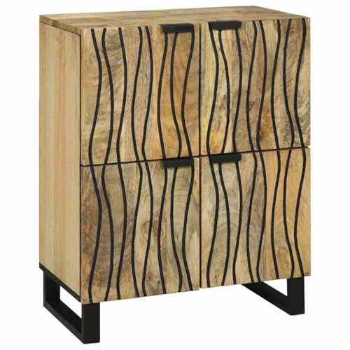 Qnhdfrt Sideboard aus massivem Mango-Holz 60 x 33,5 x 75 cm - Moderner Medienaufbewahrungsschrank mit 4 Fächern & Schiebetüren für Wohnzimmer & Home Office Qnhdfrt Sideboard aus massivem Mango-Holz 60 x 33,5 x 75 cm - Moderner Medienaufbewahrungsschrank mit 4 Fächern & Schiebetüren für Wohnzimmer & Home Office von Qnhdfrt